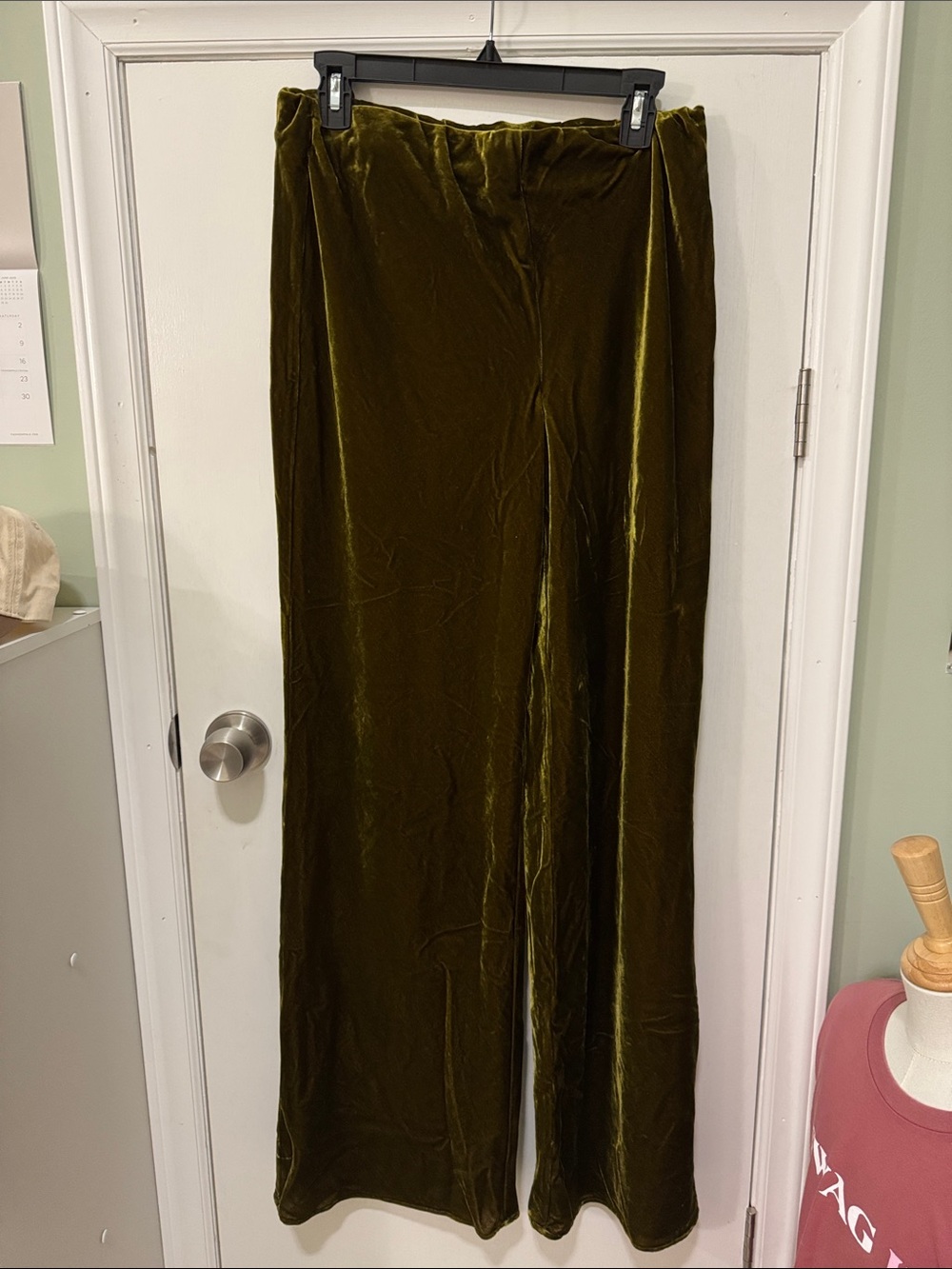 NWT Anthropologie: Tilda Velvet Pants in Moss Green - Picture 4 of 8